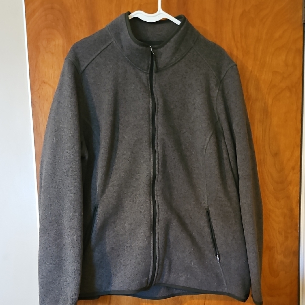 L.L. Bean Gray Zip Up Sweater with Textured Finish